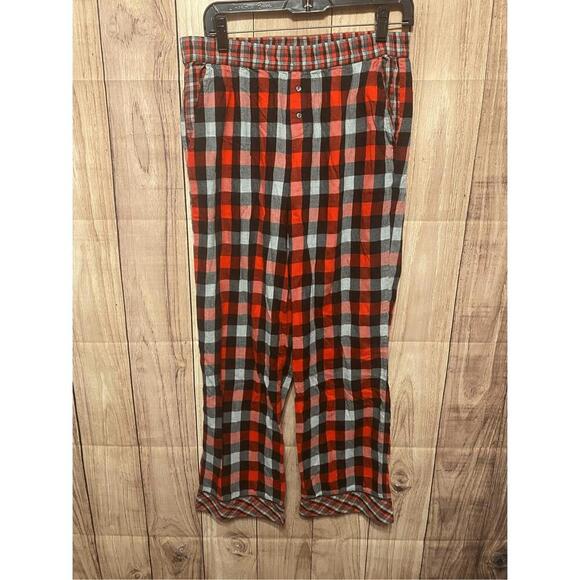 Victorias Secret Small red grey pajama lounge pants flannel plaid - Picture 1 of 7